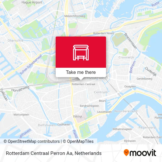 Rotterdam Centraal Perron Aa map