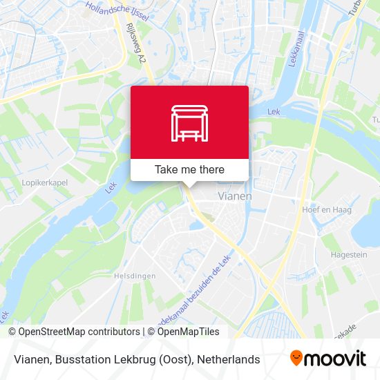 Vianen, Busstation Lekbrug (Oost) map