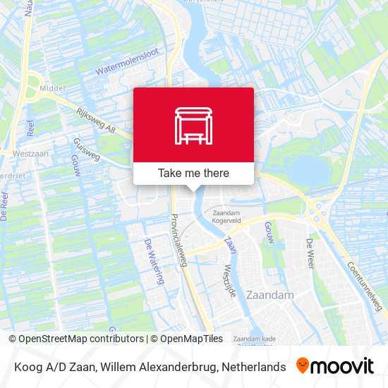 Koog A / D Zaan, Willem Alexanderbrug map