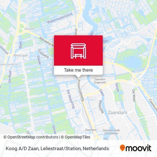 Koog A / D Zaan, Leliestraat / Station map