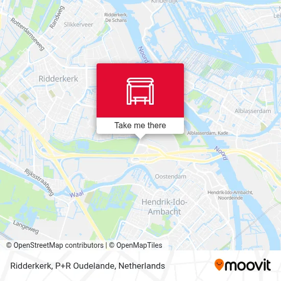 Ridderkerk, P+R Oudelande map