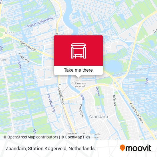 Zaandam, Station Kogerveld Karte