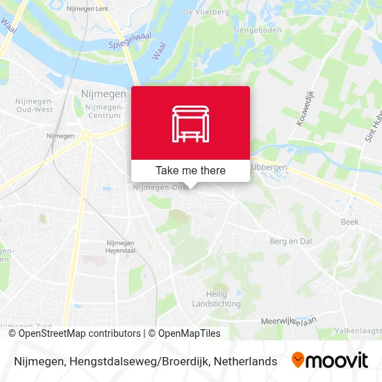 Nijmegen, Hengstdalseweg / Broerdijk Karte