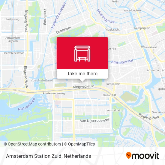 Amsterdam Station Zuid map