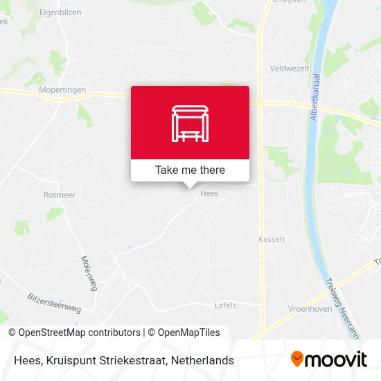 Hees, Kruispunt Striekestraat map