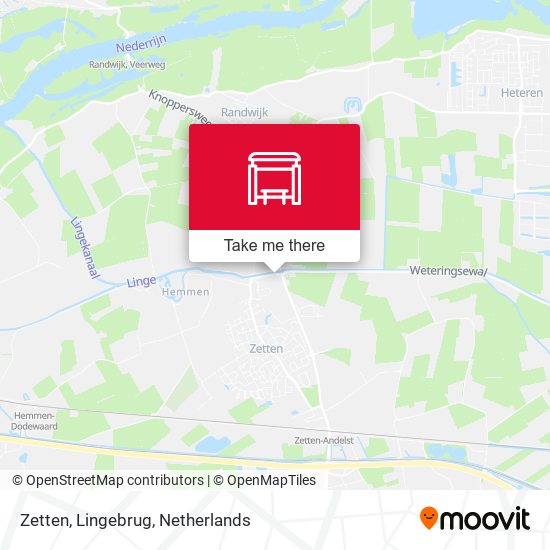 Zetten, Lingebrug map