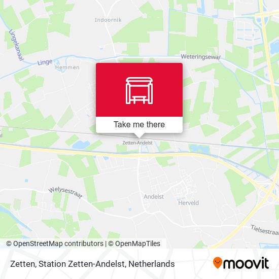 Zetten, Station Zetten-Andelst map