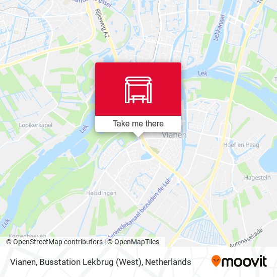 Vianen, Busstation Lekbrug (West) map
