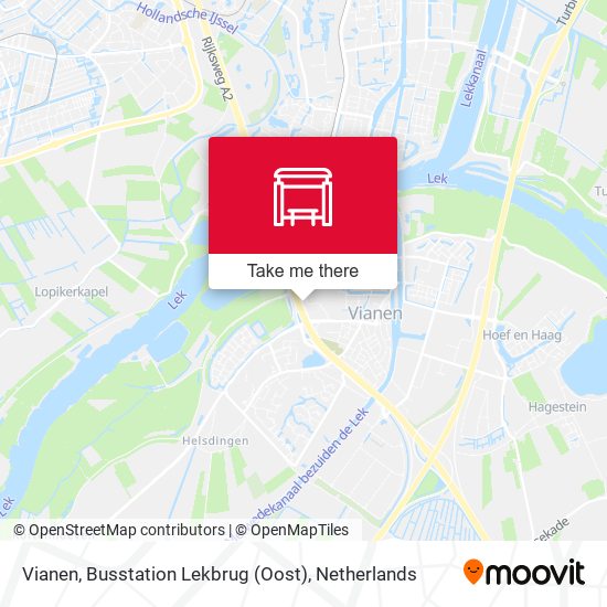 Vianen, Busstation Lekbrug (Oost) map