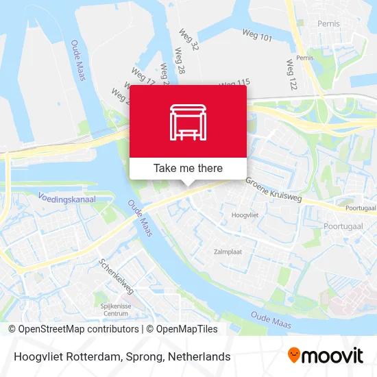 Hoogvliet Rotterdam, Sprong map
