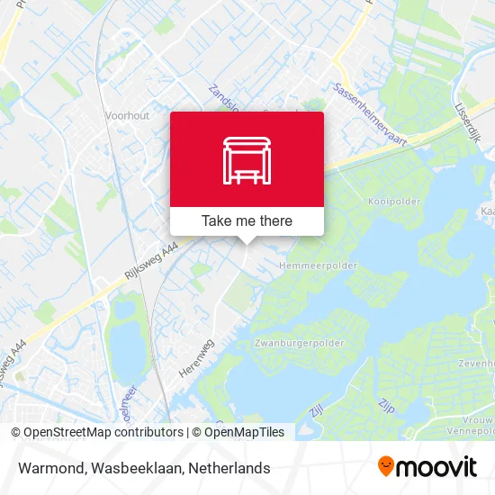 Warmond, Wasbeeklaan map