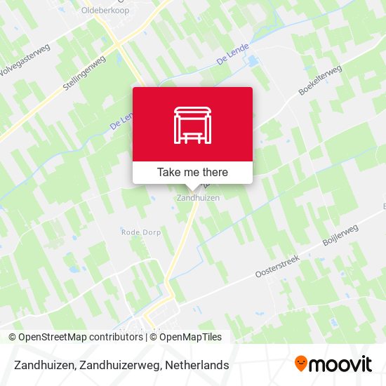 Zandhuizen, Zandhuizerweg Karte