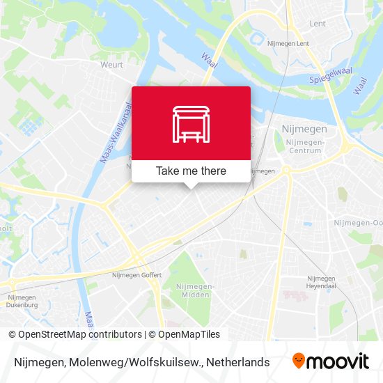 Nijmegen, Molenweg / Wolfskuilsew. Karte