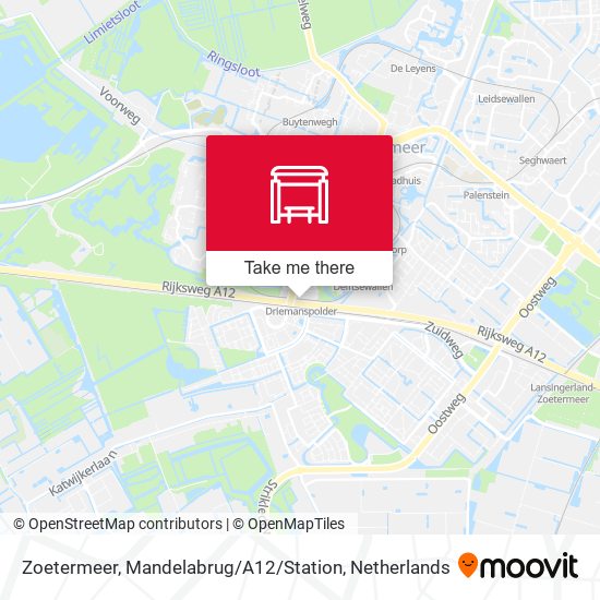 Zoetermeer, Mandelabrug / A12 / Station map