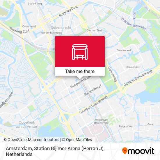 Amsterdam, Station Bijlmer Arena (Perron J) map