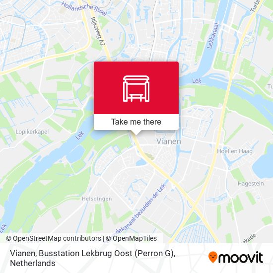 Vianen, Busstation Lekbrug Oost (Perron G) map