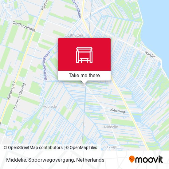 Middelie, Spoorwegovergang map