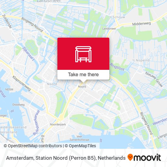 Amsterdam, Station Noord (Perron B5) Karte