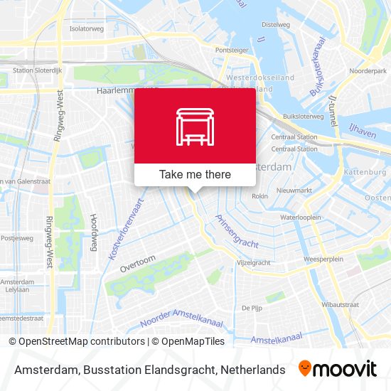 Amsterdam, Busstation Elandsgracht Karte