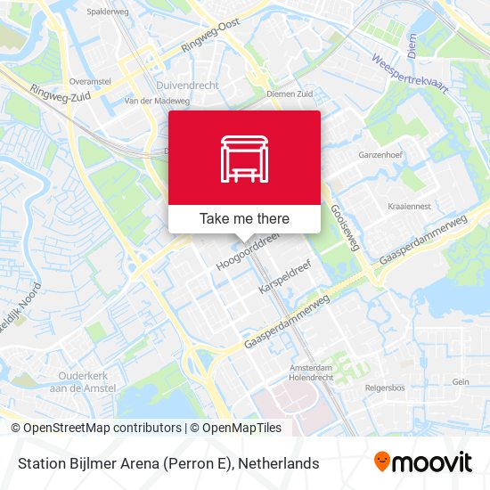 Station Bijlmer Arena (Perron E) map