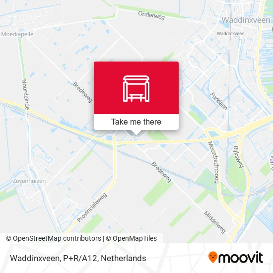 Waddinxveen, P+R/A12 map