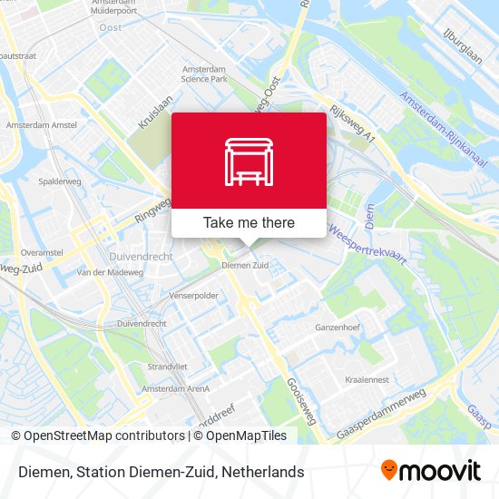 Diemen, Station Diemen-Zuid map