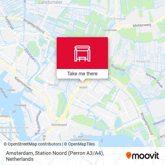 Amsterdam, Station Noord (Perron A3 / A4) Karte