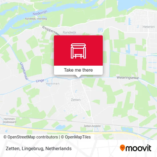 Zetten, Lingebrug map