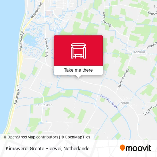 Kimswerd, Greate Pierwei map