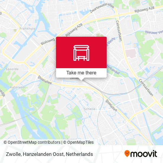 Zwolle, Hanzelanden Oost map