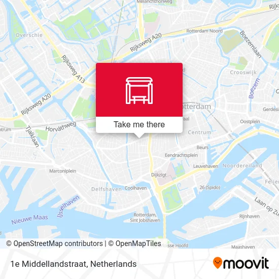 1e Middellandstraat Karte