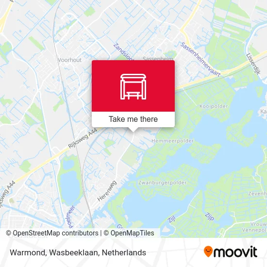 Warmond, Wasbeeklaan map