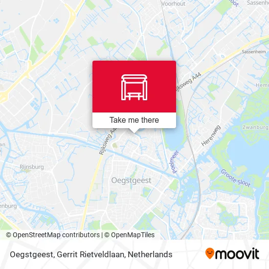 Oegstgeest, Gerrit Rietveldlaan map