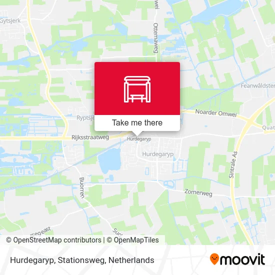 Hurdegaryp, Stationsweg map