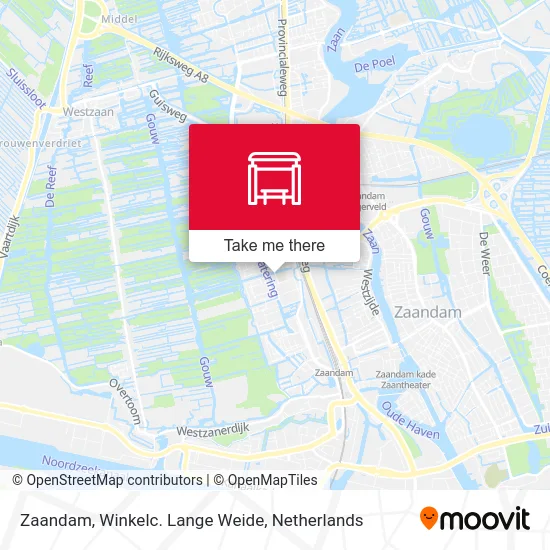 Zaandam, Winkelc. Lange Weide map