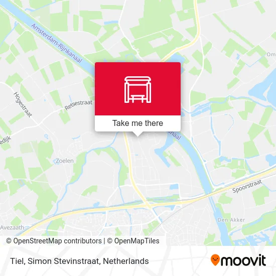 Tiel, Simon Stevinstraat map