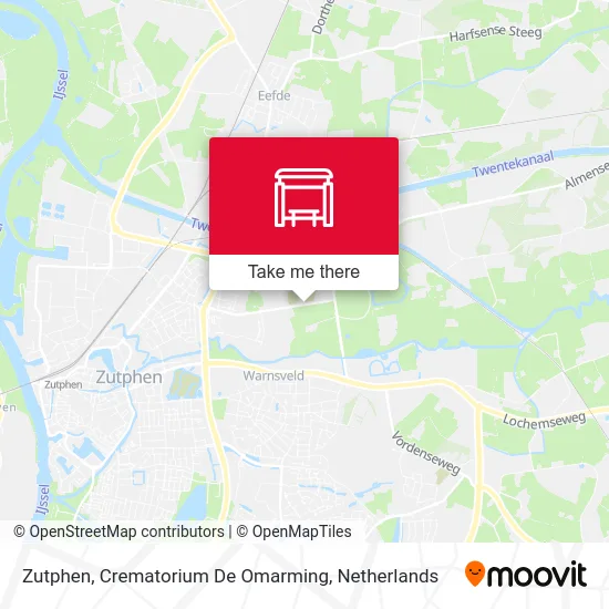Zutphen, Crematorium De Omarming map