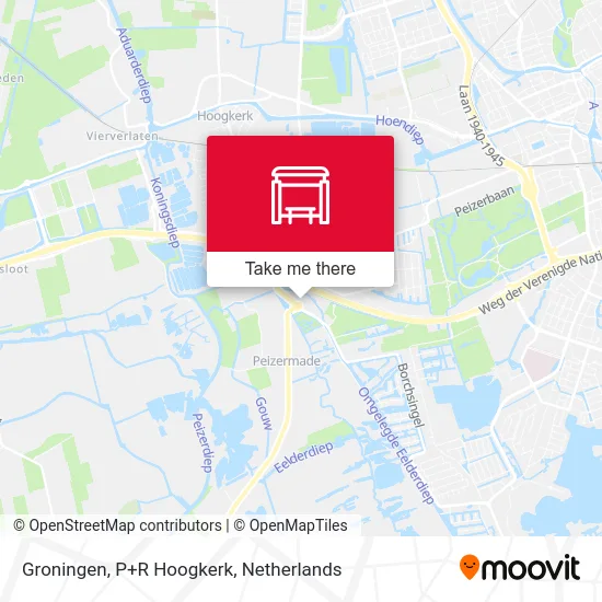 Groningen, P+R Hoogkerk map