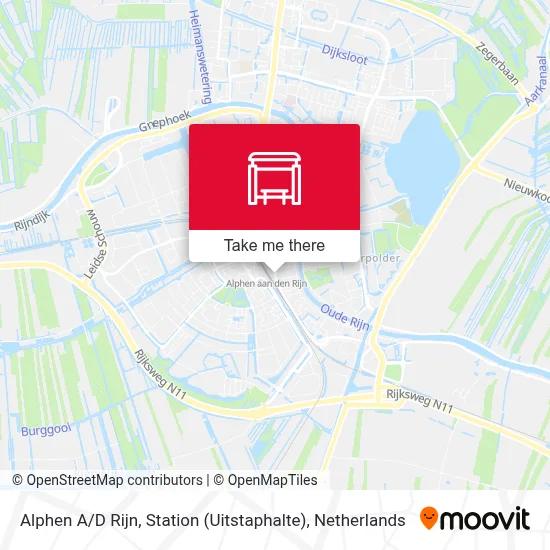 Alphen A / D Rijn, Station (Uitstaphalte) map