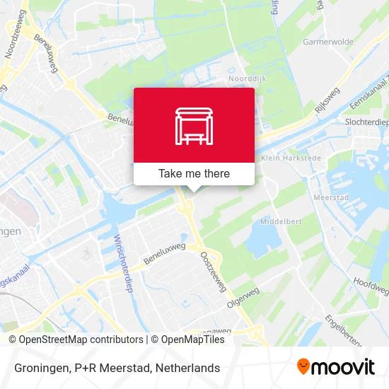 Groningen, P+R Meerstad map