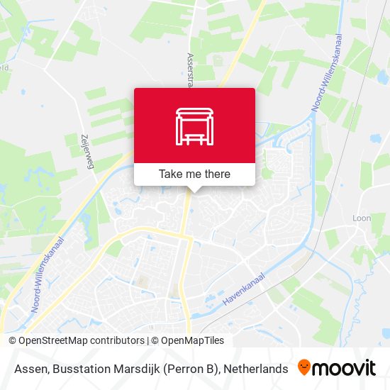 Assen, Busstation Marsdijk (Perron B) map