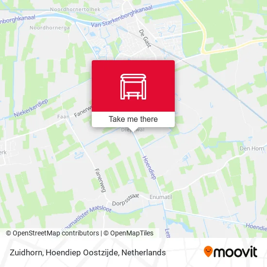 Zuidhorn, Hoendiep Oostzijde Karte