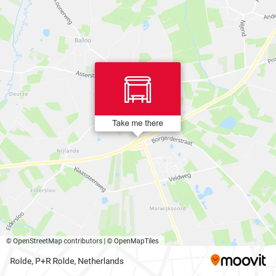 Rolde, P+R Rolde map