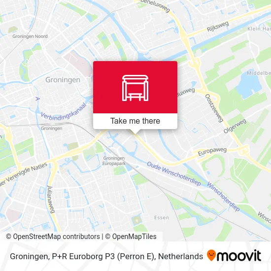 Groningen, P+R Euroborg P3 (Perron E) map