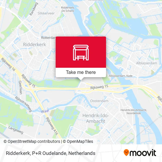 Ridderkerk, P+R Oudelande map