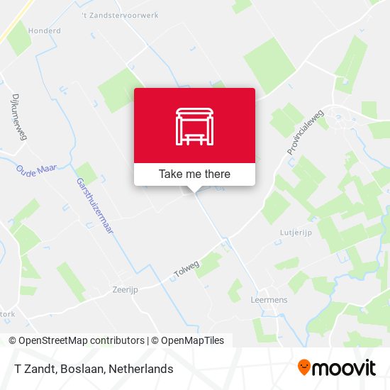 T Zandt, Boslaan map