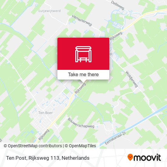 Ten Post, Rijksweg 113 map