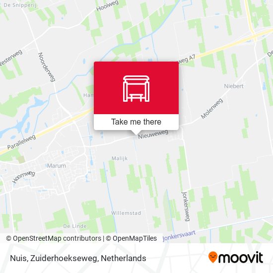 Nuis, Zuiderhoekseweg map