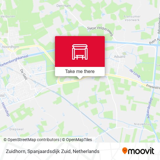 Zuidhorn, Spanjaardsdijk Zuid map