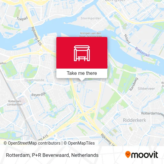 Rotterdam, P+R Beverwaard map
